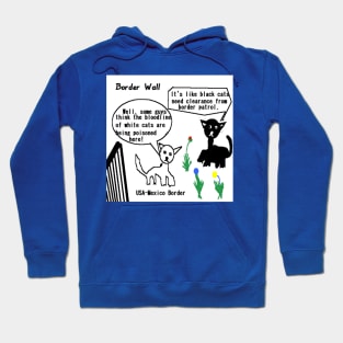 Border Wall illustration (Blue Background) Hoodie